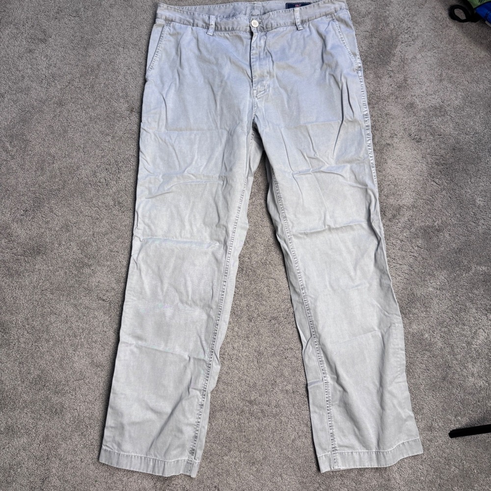 Vineyard Vines Men's 35x32 100% Cotton Gray Pants